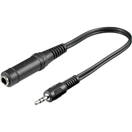 Goobay Hoofdtelefoon adapter, 3,5 mm plug naar 6,35 mm jack, jackplug 3,5 mm-stekker (3-pins, stereo) > Jackplug 6,35 mm-bus (3-pins, stereo)