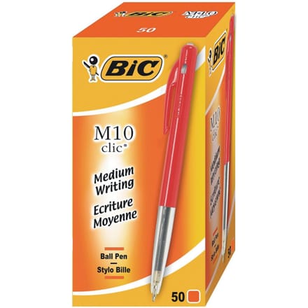 BIC M10 Original Clic - 50 stuks - Balpen - Rood - Medium 1.0mm