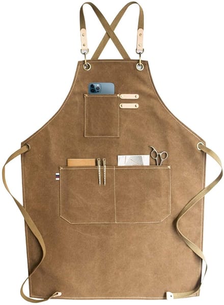 Canvas Schort - Denim Keukenschort voor Koken - Bruin