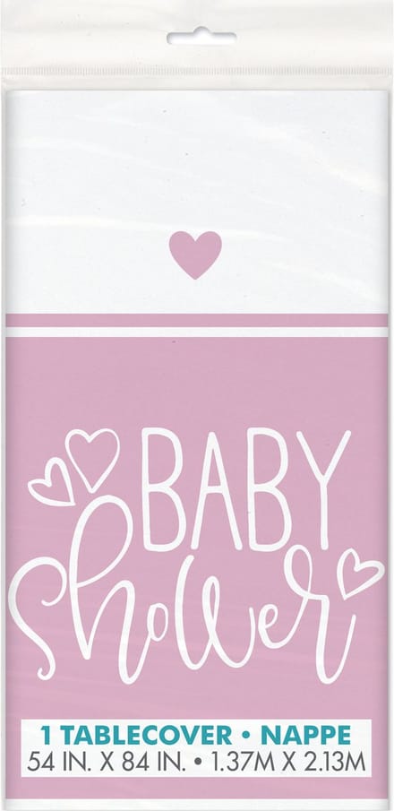 UNIQUE - Roze plastic babyshower tafelkleed 137 x 213 cm voor meisje