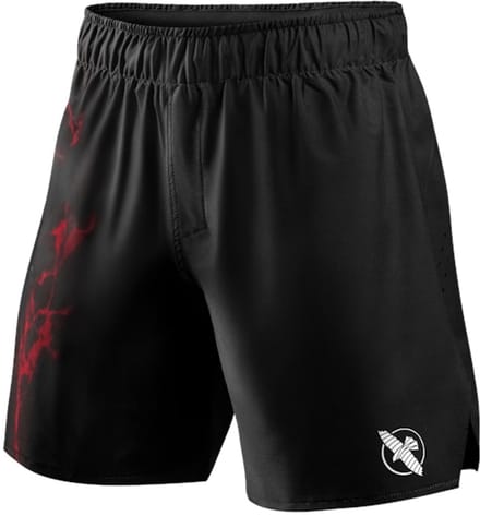 Hayabusa UFC BJJ Heren Grappling Shorts - Zwart/Rood - maat M