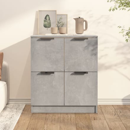 vidaXL - Dressoir - 60x30x70 - cm - bewerkt - hout - betongrijs