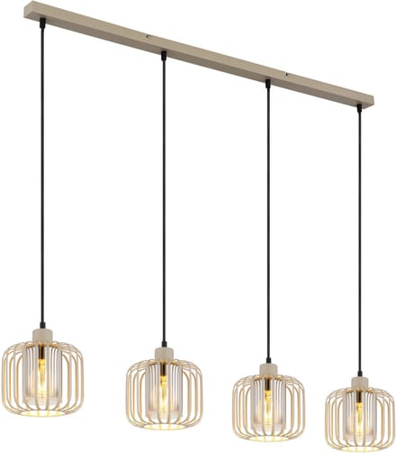 Hanglamp - beige - ALFRED - metaal - draadlamp - E27 - 15758-4H - Globo