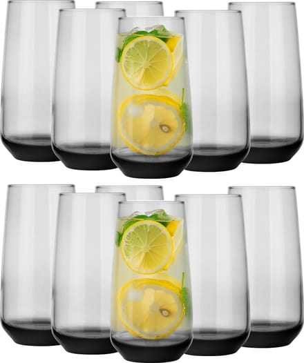 Glasmark Longdrinkglazen - 12x - Midnight collection - 430 ml - glas - waterglazen