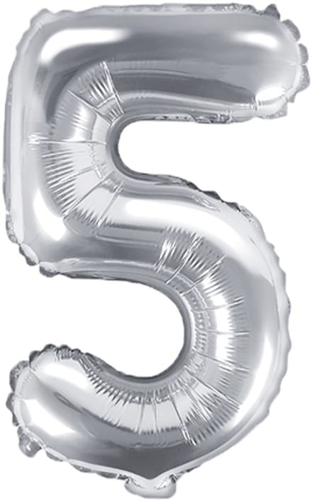 Cijfer 5 (35 cm) - Zilver