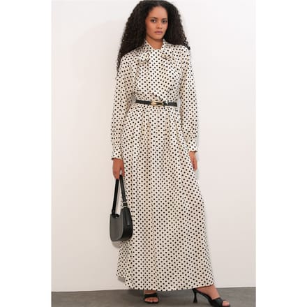 Gestippelde Maxi Shirtjurk