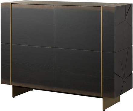 MASSIVMOEBEL24.DE eik dressoir donkerbruin massief hout 140x50x110 cm (BxTxH) gelakt deels gemonteerd BEAMS deels massief #60