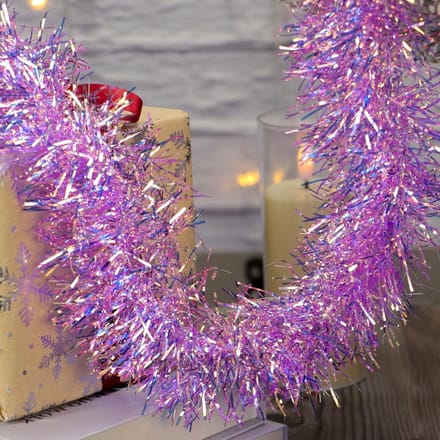 Kerst Slinger - Regenboog Decoratie - Feestelijke Versiering - Gekleurde Metallic Twist - 10 Meter - Iridescent