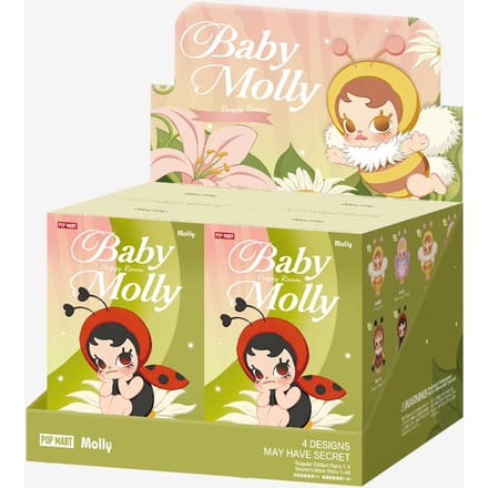 POP MART Baby Molly Kinderwagen Roam Serie - Vinyl Pluche Hanger Blind Box beige