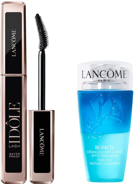 Lancôme 2-Step Wimper Routine Mascara | Make Up Remover - Lash Idôle Mascara Zwart & Bi-Facil Oog Make-up Remover 75ml