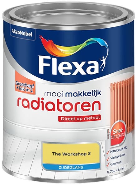 Flexa - Mooi Makkelijk Radiatoren Zijdeglans - The Workshop 2 - Mengverf - 750 Ml