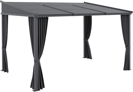 Outsunny Pergola Aluminium, Metall, Polyester, PC Dunkelgrau