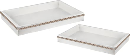 Dekoratief | Set 2 dienbladen RH, naturel, hout, 33x21x5cm | A235350