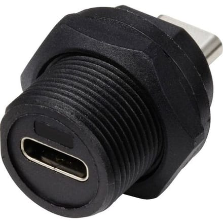 TRU COMPONENTS TC-E10T-FT3-PRF TC-13543608 USB-C 3.0-bus naar bus IP67 (schroefdraad) 1 stuk(s)