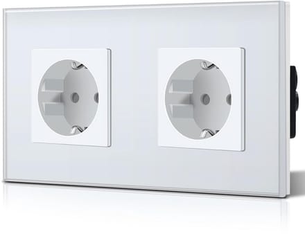 Dubbele Stopcontact Hoogwaardige Inbouwframe Alpine Wit