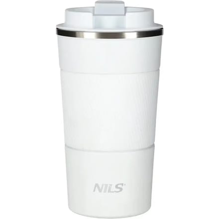 NILS CAMP NCC09 - Thermosfles - Roestvrij Staal - Wit - Antislip Handvat