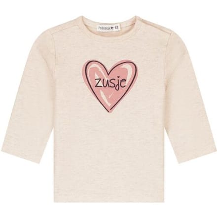 Prénatal baby shirt zusje Light Brown Melange 68 dames