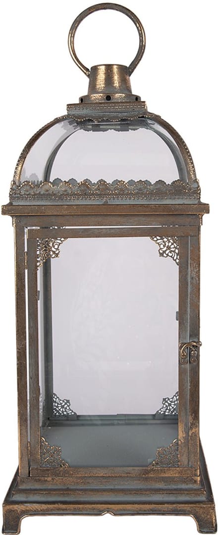 Clayre & Eef Lantaarn 23x23x58 cm Bruin Metaal