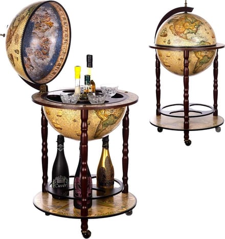 ApexArte® Globebar - Wereldbol bar - Whiskey Set - Bijzettafel - Authentiek