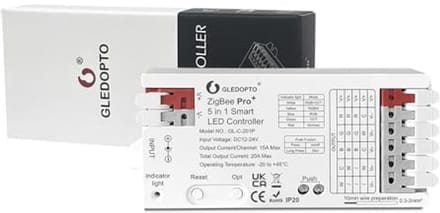 Slimme 5-in-1 LED-controller met ZigBee 3.0, wifi en dimfunctie voor RGBW