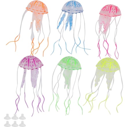 Méduse artificielle en silicone pour aquarium, décoration lumineuse white