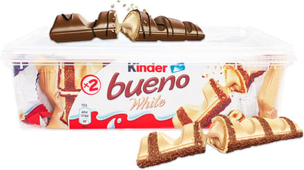 Kinder Bueno chocolademix in herbruikbare box: Bueno Melk (5 stuks) & Bueno Wit (5 stuks) - 410g