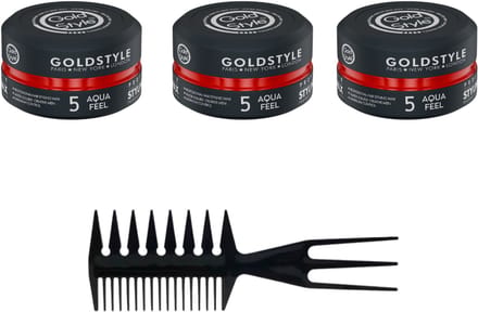 Gold Style Haar Wax Nummer 5 AQUA FEEL ( 3 Stuks)- Styling Haar Wax - Haar Wax Mannen