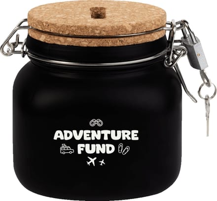 Spaarpot - Adventure - Glas - 10,5x11x12,5cm