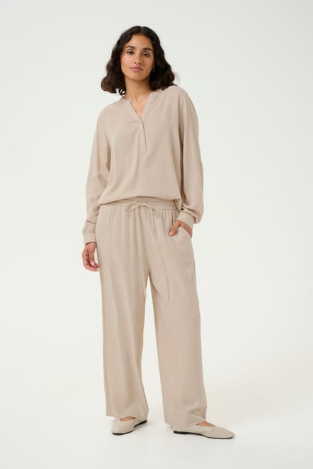 Casual broek Loose fit Feather Gray beige