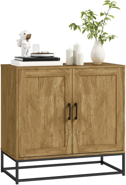 HOMCOM Dressoir - Spaanplaat - 80x40x78cm - Natuurlijk hout