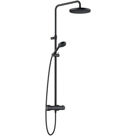 Kludi Logo black thermostat Dual Shower System, overhead shower 25 cm 6808239-00
