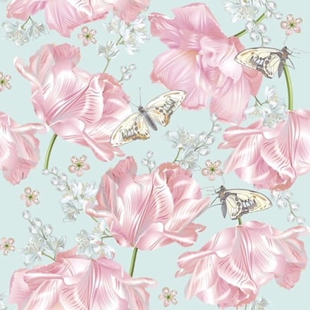 Daisy - Lunch servetten - Pink Tulips with Butterflies