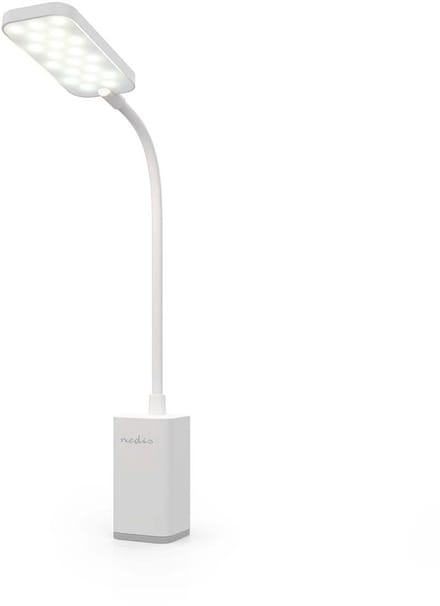 Nedis LED Bureaulamp - Dimbaar - Klemlamp - Flexibel - Touch Bediening - Wit