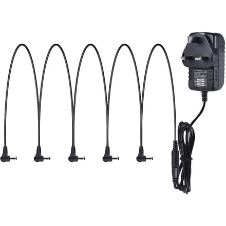 Voedingsadapter voor gitaareffect 9V DC 1000mA 5-weg Daisy Chain-kabel UK Plug gray