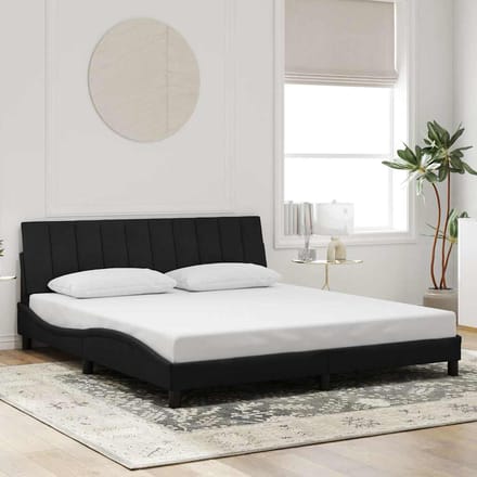 vidaXL - Bedframe - zonder - matras - "Hanko" - 180x200 - cm - fluweel - zwart