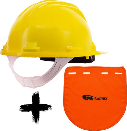 Climax Gele Bouwhelm met Nekbescherming - Nekflap met Veiligheidshelm