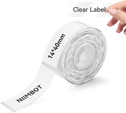 Niimbot - B18/N1 Labels/Etiketten - 14*40mm - 145 vellen - Transparant - 1 Rol
