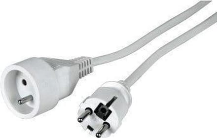 LOGON Verlengsnoer 3Gx1,5m² - 5 Meter - Stekker Met Penaarde - Wit