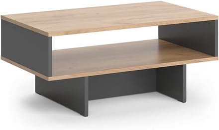 Salontafel met Opbergruimte - Antraciet en Krachtig Eiken - 80 cm Breed