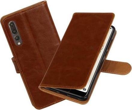 Bruin Pull-Up Wallet Case Hoesje voor Huawei P20 Pro