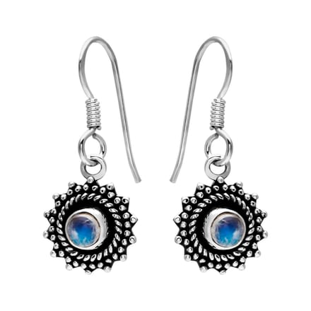 WeLoveSilver - Zilveren oorhangers - Labradoriet - Zon ontwerp