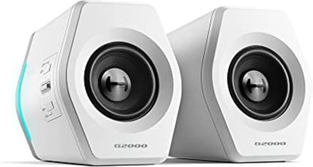 2.0 Bluetooth Gaming Box met RGB Verlichting - Witte PC Speakers
