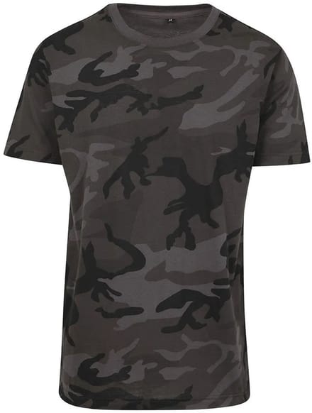 Build your Brand Camo Round Neck Tee BY109 - Dark Camo - S