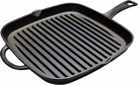 Cast Iron - Grillpan - Zwart - 23x23 cm- Gietijzer