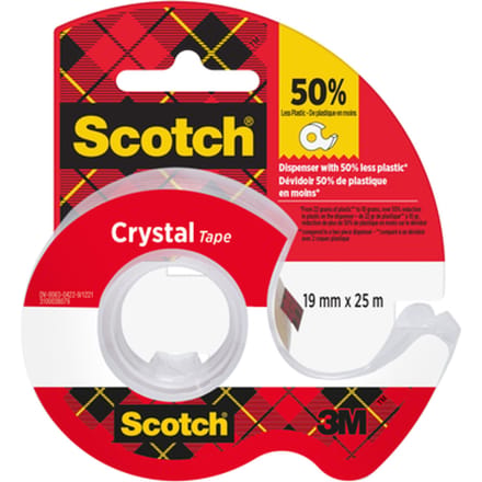 Plakband Scotch Crystal 600 19mmx25m transparant + handdispenser