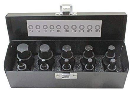 10-delige Impact HEX BIT Stekker Set 1/2" Aandrijving 4mm tot 19mm