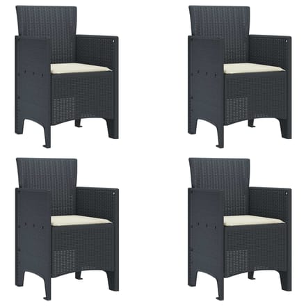 vidaXL Tuinstoel 4 pcs Antraciet 53 x 49 x 85 cm Polypropyleen