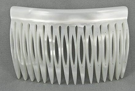 Insteekkam - Haarkam - Haar Stylen - Handgemaakt - 8 cm - Parelmoer wit