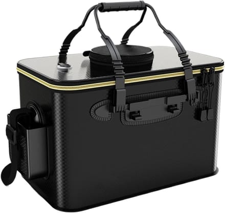 Vis Emmer - Viscontainer Waterdicht - Vissen Buiten - Geoptimaliseerde Zuurstoftoevoer - 50 cm - Zwart