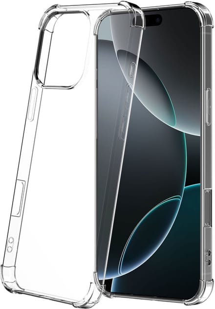 Geschikt voor iPhone 16 Pro Transparant met Stootrand - Siliconen TPU ShockProof case doorzichtig - ProtX
